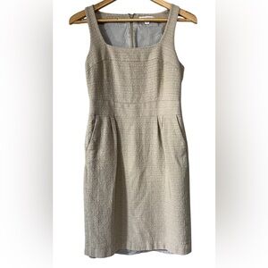 Banana Republic Women Woven Dress Sz 6 Beige A-line Empire Waist Career Business